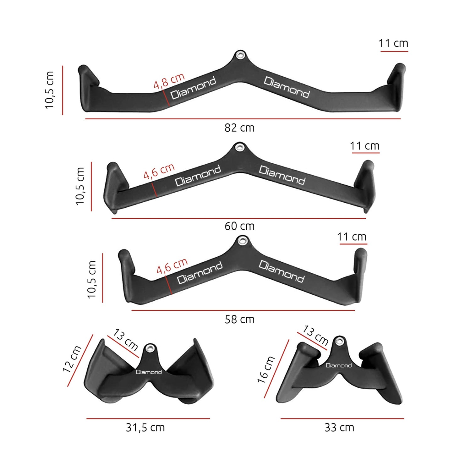 Set Powergrip 5 prese ergonomiche rivestite