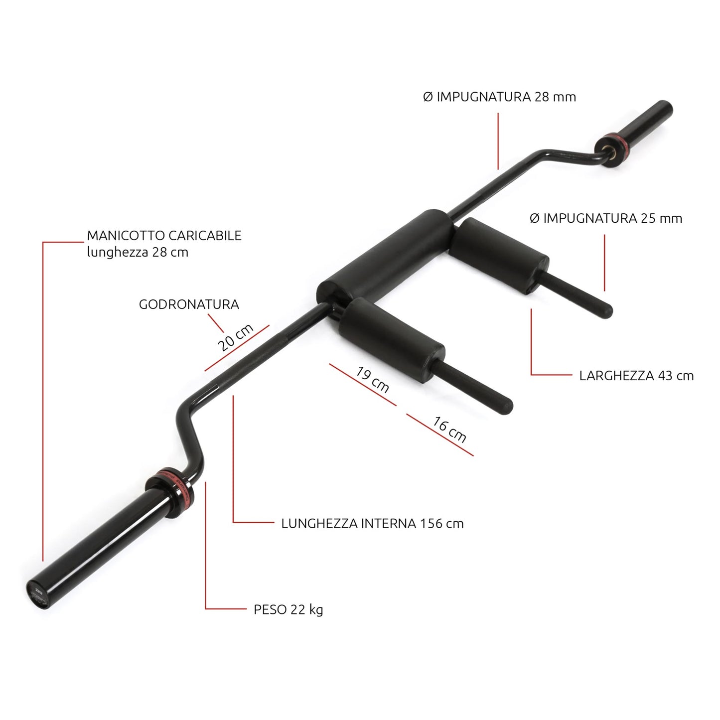 Safety Squat Bar 220 cm