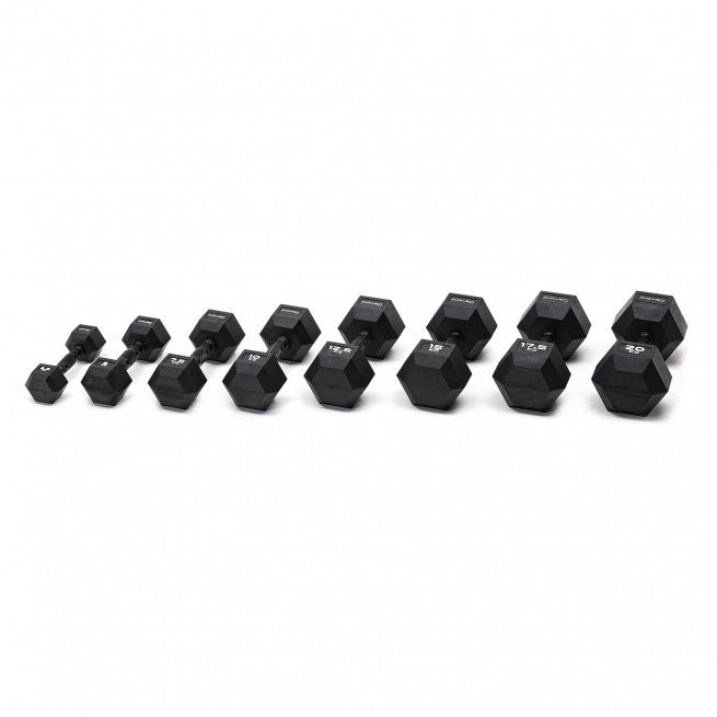 Set manubri gommati esagonali Black Oxyde Diamond