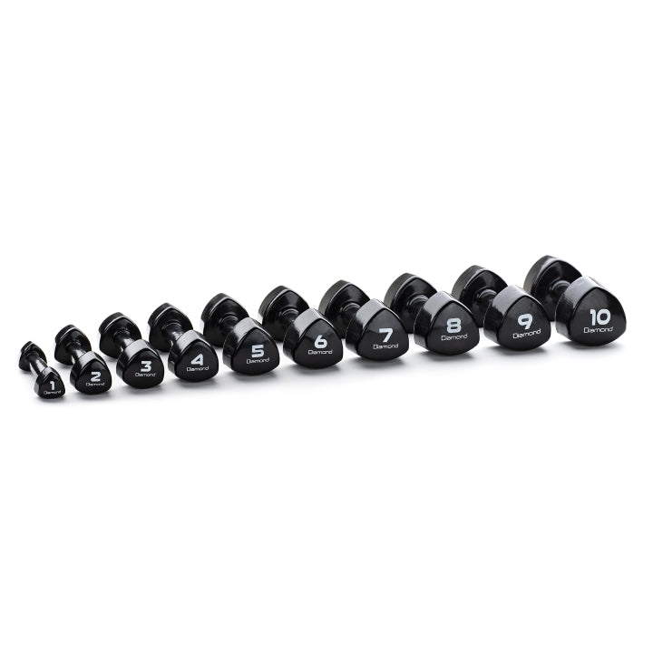 Set 10 Coppie Manubri in Vinile 1-10 Kg Black Diamond