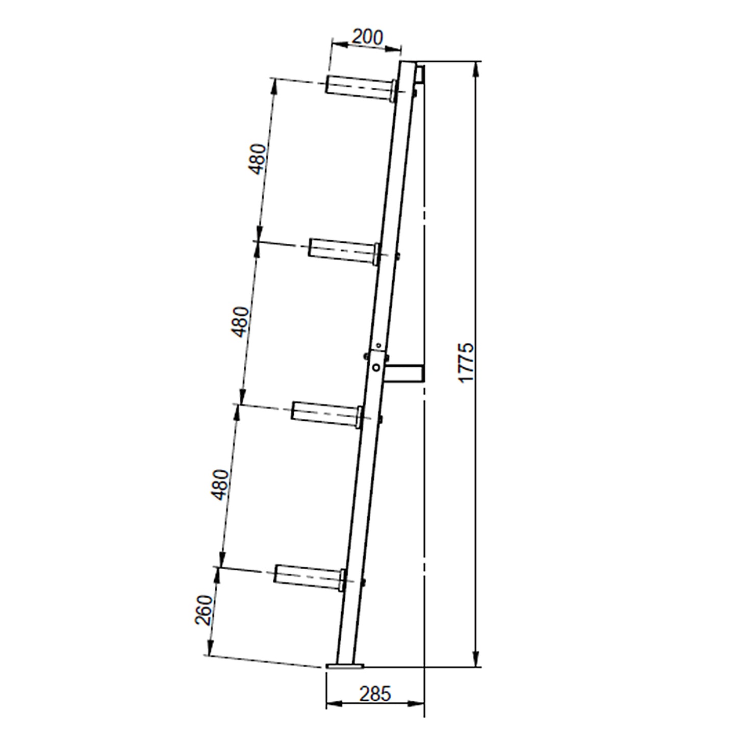 Rastrelliera verticale porta manubri 10 coppie Diamond RDW-4